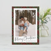 スクリプモダント | 赤い緑のクリスマスフォト シーズンカード (スタンド正面)
