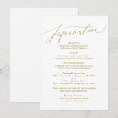 スクリプモダント、金ゴールド、結婚の情報カード エンクロージャーカード (正面/裏面)