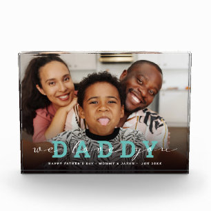 スクリプモダント「We Love You - Daddy」ガラス写真 フォトブロック
