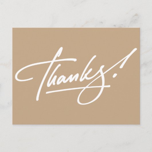 スクリプモダントAlmond Brownサンキューカード ポストカード (正面)