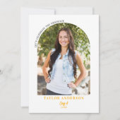 スクリプモダントArchフォトイエローグレーグラードパーティー 招待状 (正面)