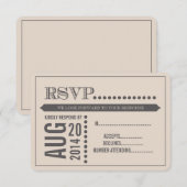 スクリプモダントBeige & Gray Wedding RSVP (正面/裏面)
