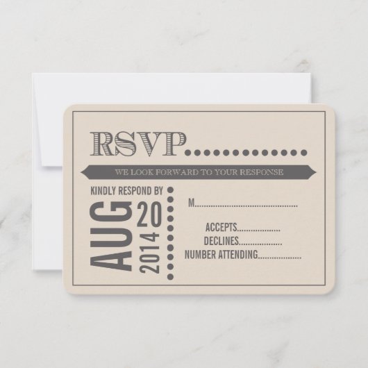 スクリプモダントBeige & Gray Wedding RSVP (正面)