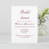 スクリプモダントBurgundy Bridal Shower Invitation 招待状 (スタンド正面)