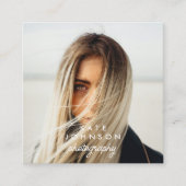 スクリプモダントChicフルフォトQRコードソーシャルメディア スクエア名刺 (正面)