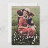 スクリプモダントHappy Holidaysのシンプル写真 シーズンカード (正面)