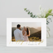 スクリプモダントHappy Holidaysホイルフォトカード 箔シーズンカード (立ち正面)