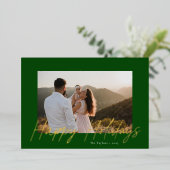 スクリプモダントHappy Holidaysホイルフォトカード 箔シーズンカード (立ち正面)