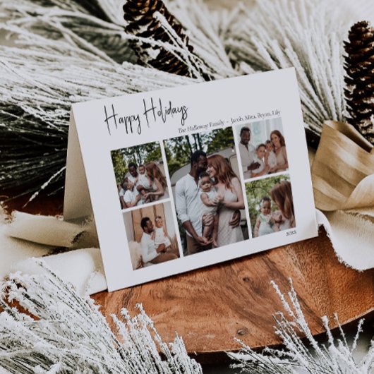 スクリプモダントHappy Holidays折り畳み5枚 シーズンカード