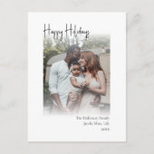 スクリプモダントHappy Holidays縦色あせた写真 シーズンポストカード (正面)