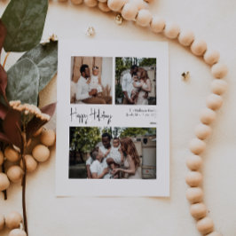 スクリプモダントHappy Holidays Centered Three-Photo シーズンカード