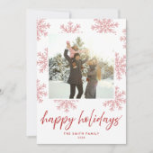 スクリプモダントHappy Holidays Snowflakes写真 シーズンカード (正面)