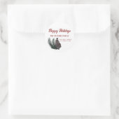 スクリプモダントHappy Holiidays pine cone branch ラウンドシール (バッグ)