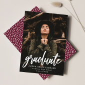 スクリプモダントMaroon写真卒業 案内状