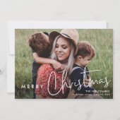スクリプモダントMerry Christmasのシンプル写真 シーズンカード (正面)
