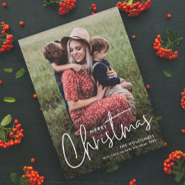 スクリプモダントMerry Christmasのシンプル写真 シーズンカード