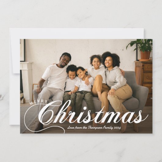 スクリプモダントMerry Christmasの写真とメッセージ シーズンカード (正面)