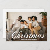 スクリプモダントMerry Christmasの写真とメッセージ シーズンカード (正面/裏面)