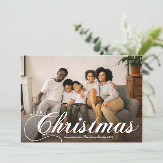 スクリプモダントMerry Christmasの写真とメッセージ シーズンカード (スタンド正面)