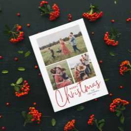 スクリプモダントMerry Christmasシンプル3 Photo シーズンカード