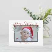 スクリプモダントMerry Christmasフローラフレーム写真 シーズンカード (スタンド正面)