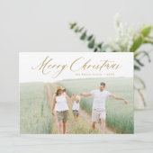 スクリプモダントMerry Christmas写真ホリデーカード シーズンカード (スタンド正面)