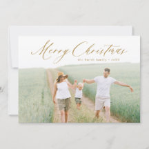 スクリプモダントMerry Christmas写真ホリデーカード