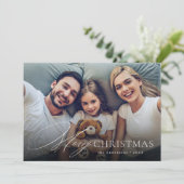 スクリプモダントMerry Christmas写真ホリデーカード シーズンカード (スタンド正面)