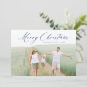 スクリプモダントMerry Christmas写真ホリデーカード シーズンカード (スタンド正面)