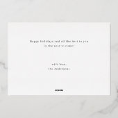 スクリプモダントMerry Christmas写真ホリデーカード 箔招待状 (裏面)