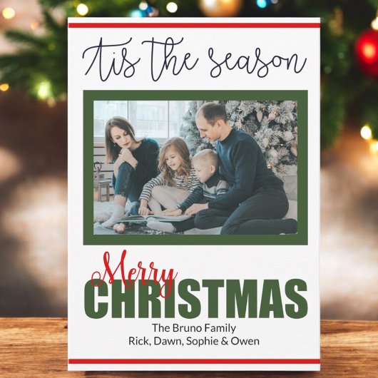 スクリプモダントMerry Christmas写真年レビュー シーズンカード