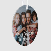 スクリプモダントMerry Christmas家族写真 オーナメント (正面)