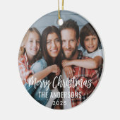 スクリプモダントMerry Christmas家族写真 セラミックオーナメント (左)