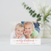 スクリプモダントMerry Christmas Holidayフォトカード シーズンポストカード (スタンド正面)