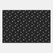 スクリプモダントMERRY CHRISTMAS LIGHTSブラック金ゴールド ラッピングペーパーシート (正面)