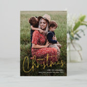 スクリプモダントMerry Christmas Photo 箔シーズンカード (立ち正面)