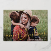 スクリプモダントMerry Christmas Photo 箔シーズンカード (正面)