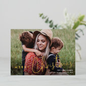 スクリプモダントMerry Christmas Photo 箔シーズンカード (立ち正面)