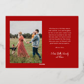 スクリプモダントMerry Christmas Photo 箔シーズンカード (裏面)