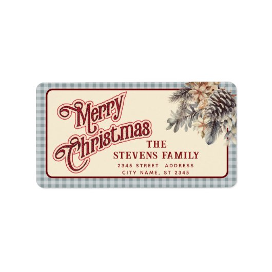 スクリプモダントMerry Christmas pine coneフローラ ラベル (正面)