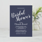 スクリプモダントNavy Blueブライダルシャワー 招待状 (スタンド正面)