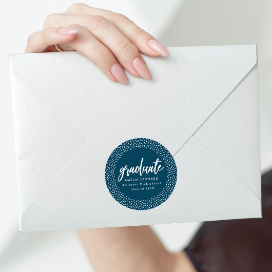 スクリプモダントNavy Blue卒業 ラウンドシール