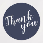 スクリプモダントNavy Blue結婚式の引き出物ありがとう ラベル (デザイン1)