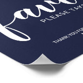 スクリプモダントNavy Blue結婚式の引き出物記号 ポスター (角)