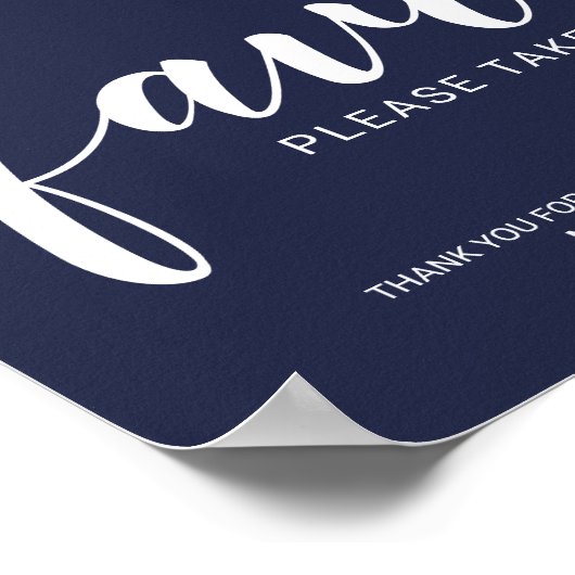 スクリプモダントNavy Blue結婚式の引き出物記号 ポスター (角)