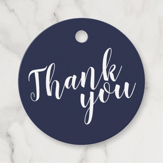スクリプモダントNavy Blue結婚's Thank You フェイバータグ (正面)