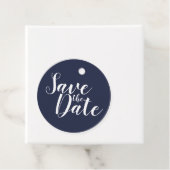 スクリプモダントNavy Blue Wedding日付の保存 フェイバータグ (インサイチュ)