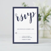 スクリプモダントNavy Blue Wedding RSVP (スタンド正面)