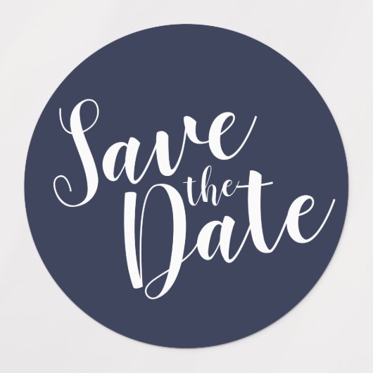 スクリプモダントNavy Blue Wedding Save the Date Labe ラベル (デザイン3)