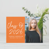 スクリプモダントOrange写真卒業パーティー 招待状 (スタンド正面)